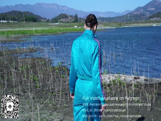 Tracksuit girl in her FILA sneakers playing in mud | Muddy Girl | WAM