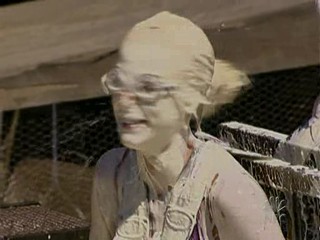 Fear Factor. Blonde Twins submerged in Lard