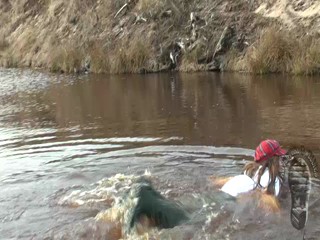 On a deserted sandpit (wet evening in waders)