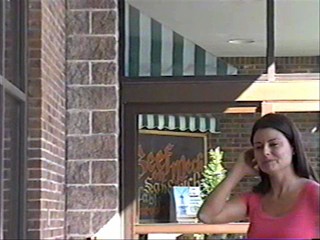 Two girls pie each other