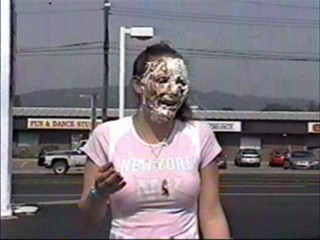 Hot girl gets a couple pies