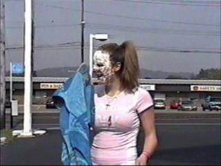 Hot girl gets a couple pies