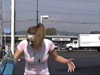 Hot girl gets a couple pies