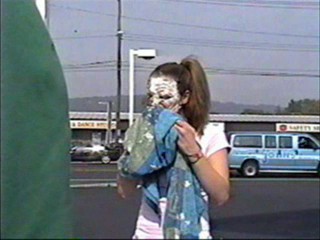 Hot girl gets a couple pies