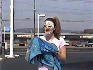 Hot girl gets a couple pies