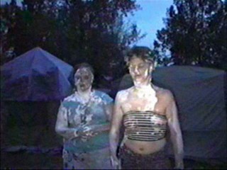 Two girl shaving cream piefight part I