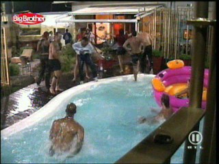 Big Brother 5 German fully clothed poolparty (11.6.04)