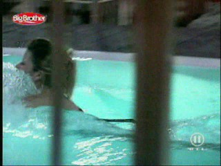 German Big Brother 5 - Franziska fully clothed in the pool