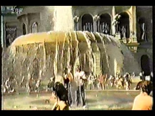 German movie - black dress in fountain