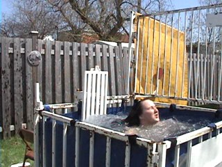 Becca Dunked in  Pink TubeTop, Skirt and Pantyhose