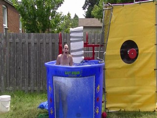 Megan Dunked In a white skirt & top  & pantyhose Preview