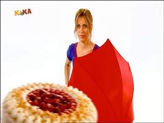 Female presenter gets caked again