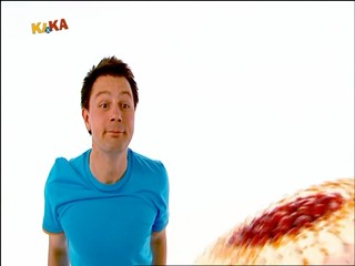 Male presenter caked