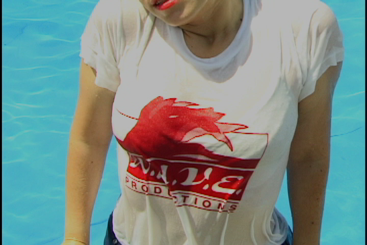 Laura drenched to the skin!