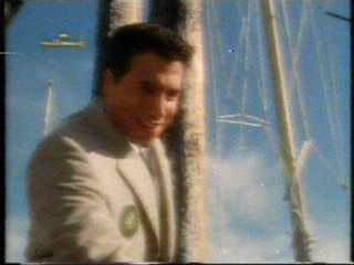 Red mini dress, white shirt