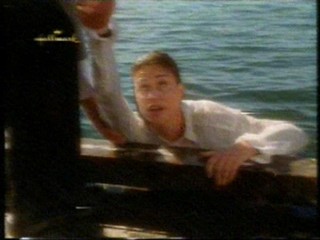 Red mini dress, white shirt