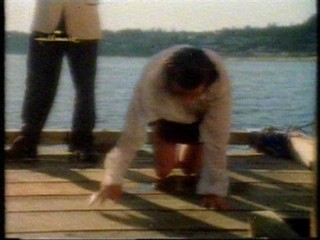 Red mini dress, white shirt