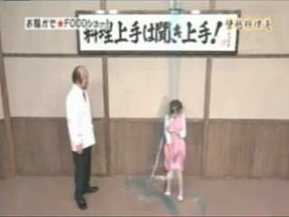 Japanese girl gunged blue slime!