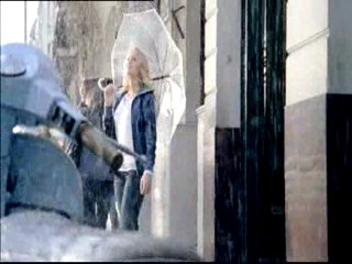 TV Ad - Mirjam Weichselbraun wet in the rain