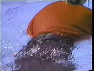 Leather skirt swimming