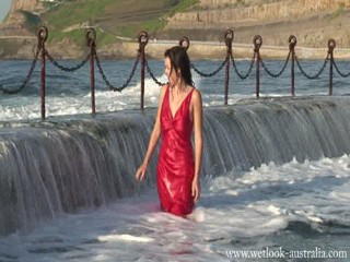 Jacinta red satin dress