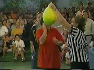 Family Challenge - pie and gunge balloon