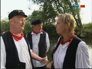 TV documentary about raftsmen (log rolling)