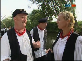 TV documentary about raftsmen (log rolling)