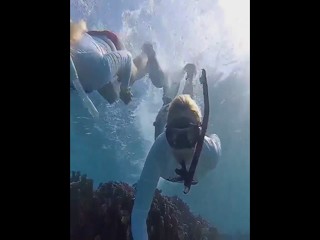 Stephanie &Margo underwater