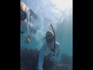 Stephanie &Margo underwater