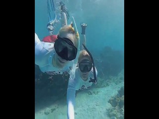 Stephanie &Margo underwater
