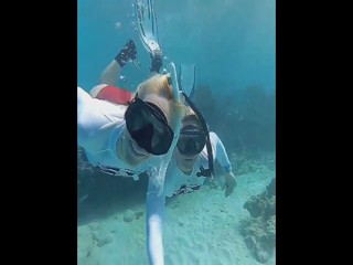 Stephanie &Margo underwater