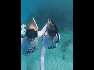 Stephanie &Margo underwater