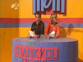 MOM - Holly Thank You Desk in red blouse