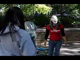 Girl gets pied