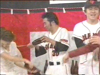 Japanese Baseball - beer splash