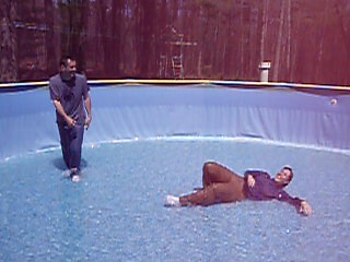 Pulling Jennifer around in the pool