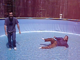 Pulling Jennifer around in the pool