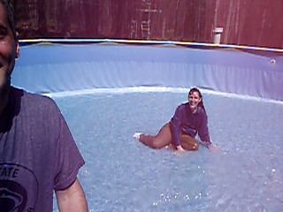 Pulling Jennifer around in the pool