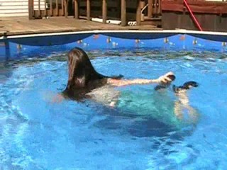 Clips from Jennifer's long aqua skirt video