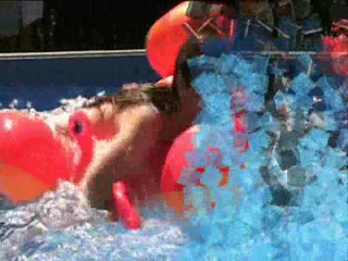 Clips from Jennifer's long aqua skirt video