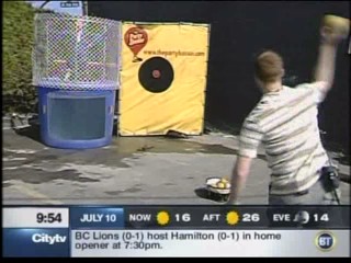 Breakfast TV - dunk tank