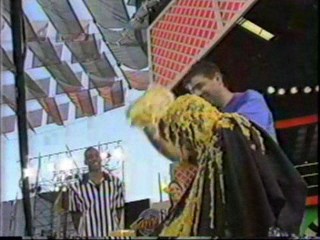 Women gets Cream Corn Poured over her head