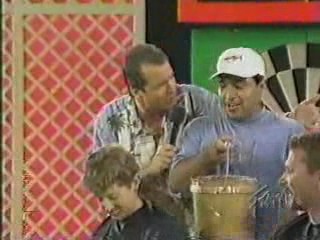 A women has chocolate poured over her head