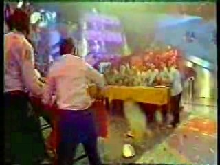 Ministry of Mayhem - School Dinners foodfight, Thank You Desk soakings & slimings.