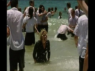 Channel 7  newsreporter Sarah Horsley dunked