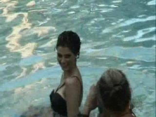 Delta Goodrem wetlook fashion shoot.