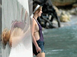 Delta Goodrem wetlook fashion shoot.