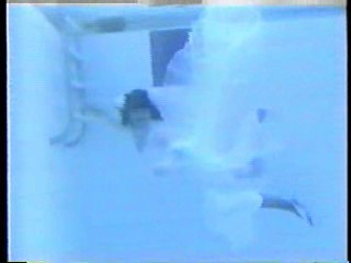 Gill in a wedding dress,  Sammy in yellow