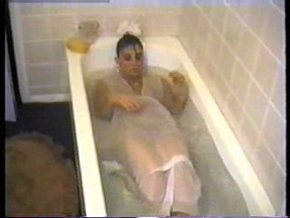 Sammy Jane in a white dress